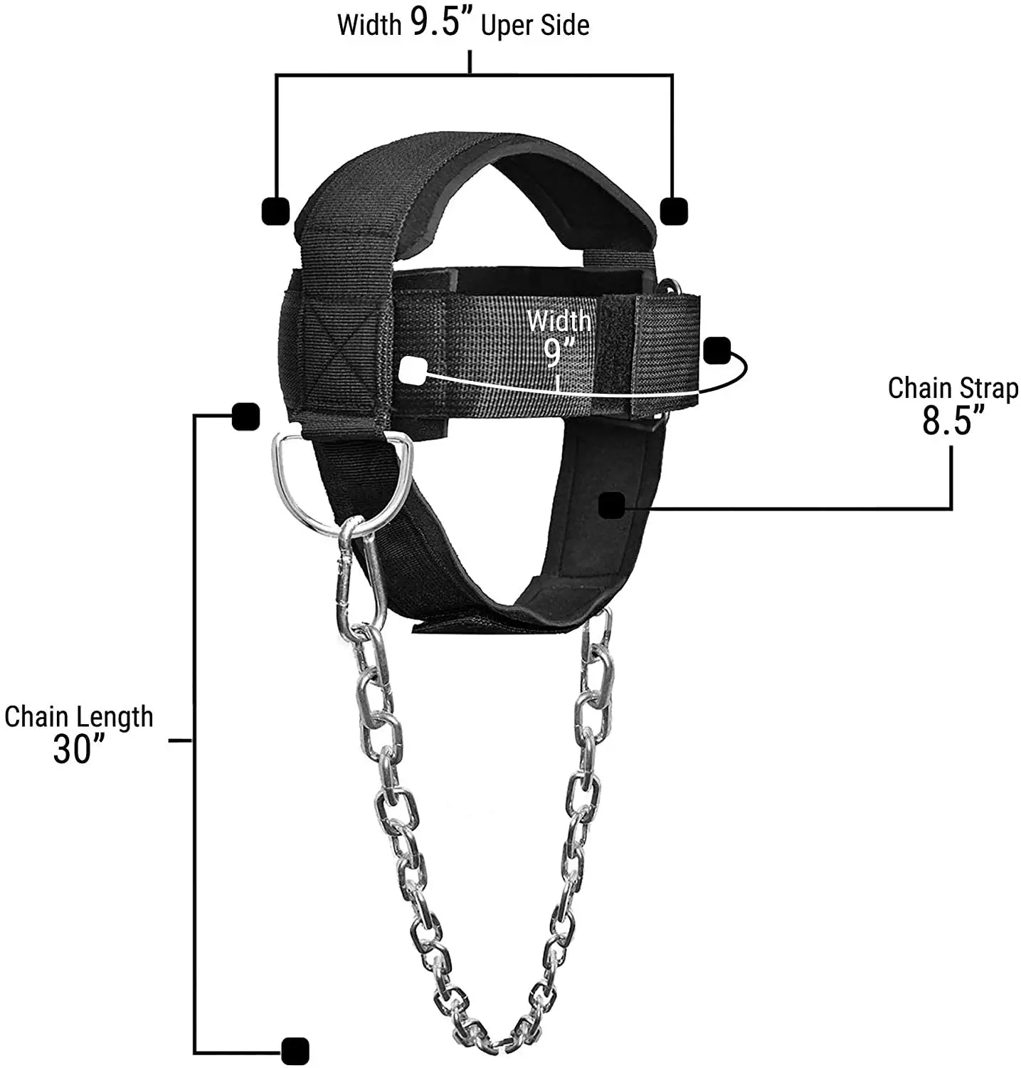 Neck Harness for Weight Lifting Neck Workout Builder Equipment for Training Gym Exerciser Head Harness Injury Recovery with Adju