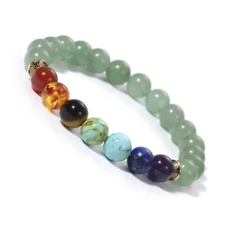 Handmade Yoga inspirational jewelry Natural Lava Stone essential oil diffuser 7 Chakra Bead Bracelet
