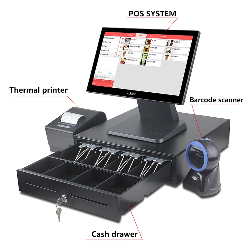 15.6 Inch Pos System/ All-in-one/pos Hardware Cashier Machine/point Of Sale System