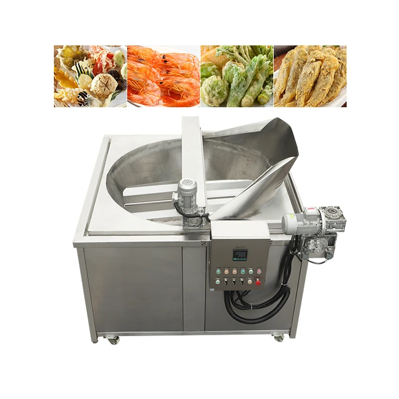 Automatic Stir Gari Onion Peanut Potato Chips Fryer Pani Puri Frying Machine