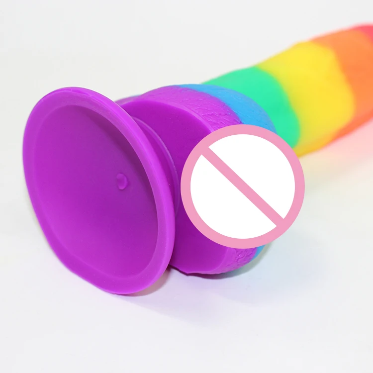New arrival 7inch real penis pride rainbow dildo for adult sex toy gay anal