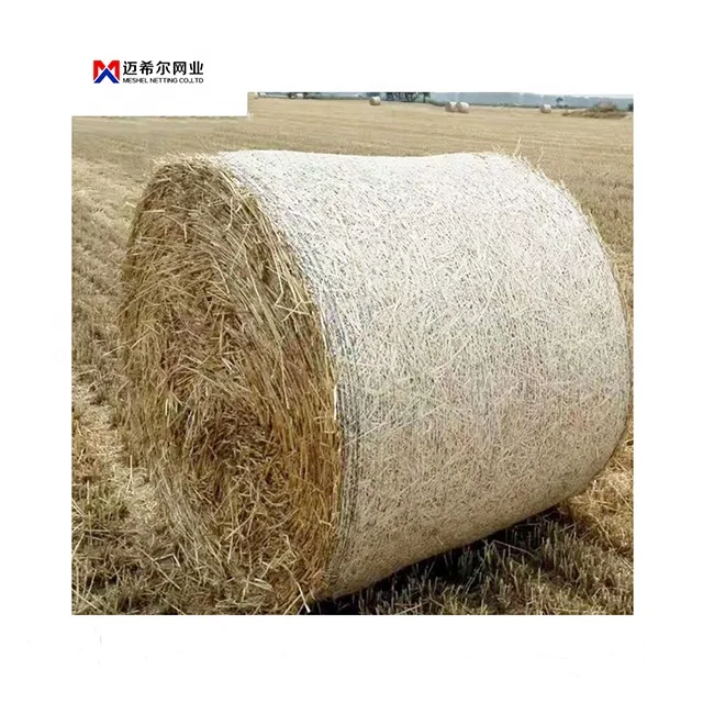 agricultural plastic hay silage round bale net wrap Package grass network Strapping grass netBundle of grass network silage tarp