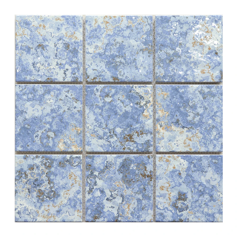 Modern Gloss Ceramic Swimming Pool Mosaic Tiles Hexagon Square Villa Wall Bathroom Kitchen External Wall Glass Marble Stone