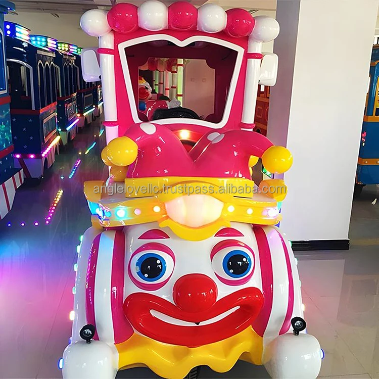 Customized Sightseeing Electric Train Playground Attraction Clown Trackless Tourist Train For Kids