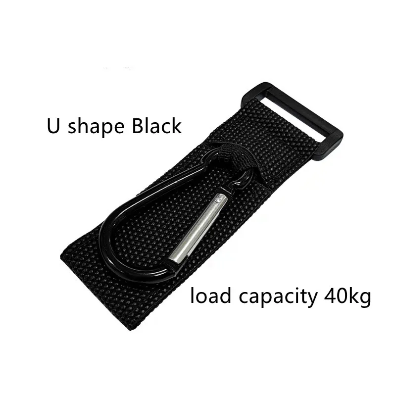 Portable low price carabiner wholesale U shape hook keychain with magic strap load weight 40kg climbing carabiner