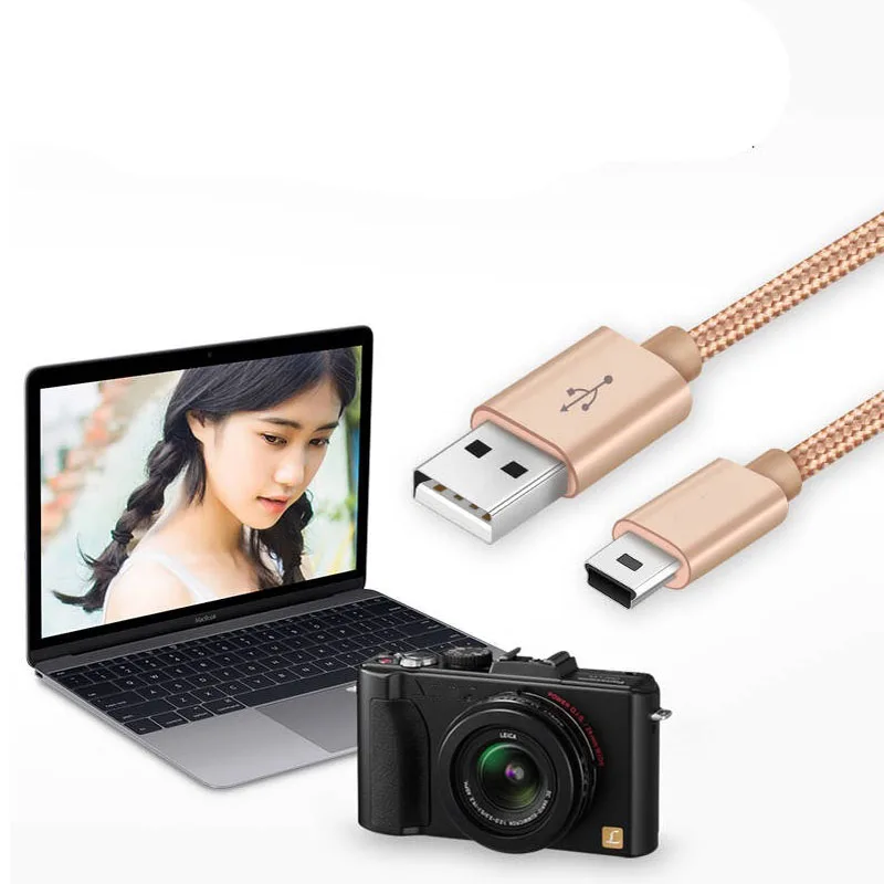 
Copper Mini Usb Data Cable Cord Adapter USB 2.0 T-port Charge Line for MP3 MP4 Car DVR Camera 2m for Type C 