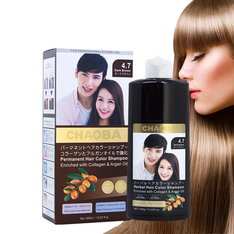Wholesale manufacturer 3 in 1 herbal ginger ammonia free no ppd OEM magic permanent fast black dye hair color shampoo