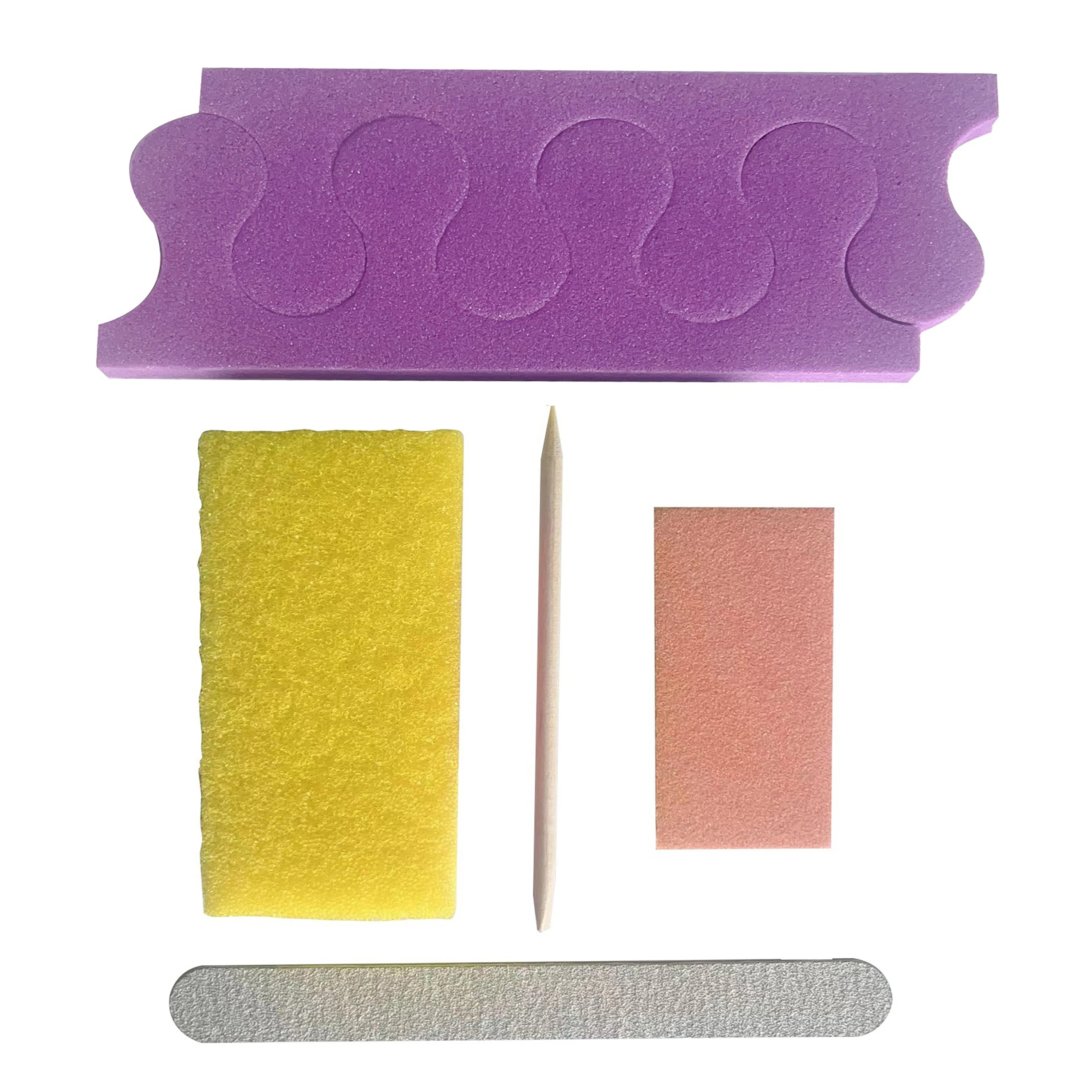 Wholesale Factory price 5Pcs  Pedicure Kit For Manicure for nail salon wood file buffer pumice