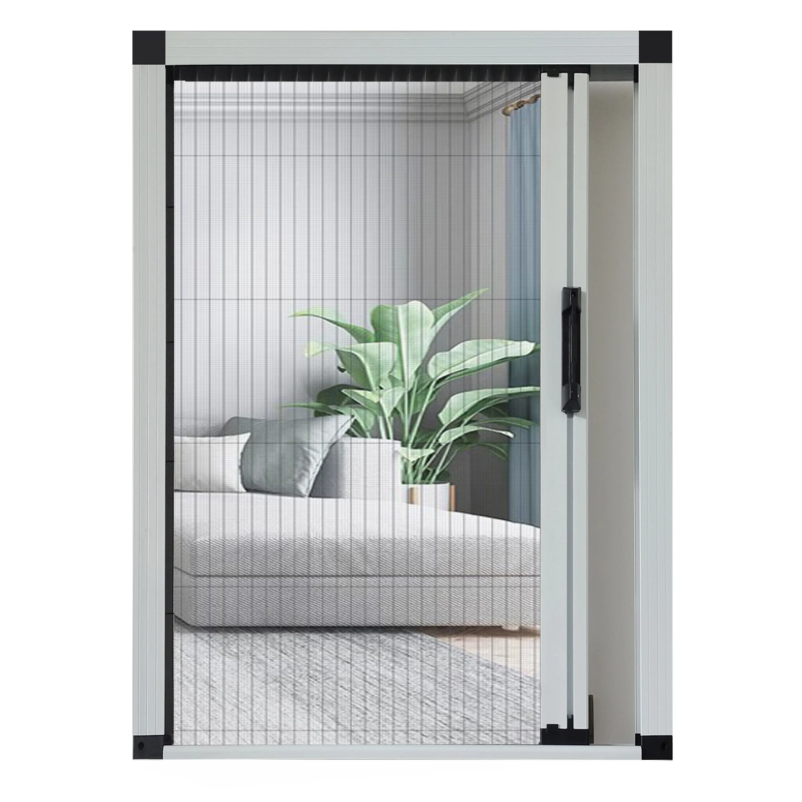 Заводская оптовая продажа алюминиевые двери Plisse Fly Screen с полиэстеровой плиссированной сеткой раздвижные оконные