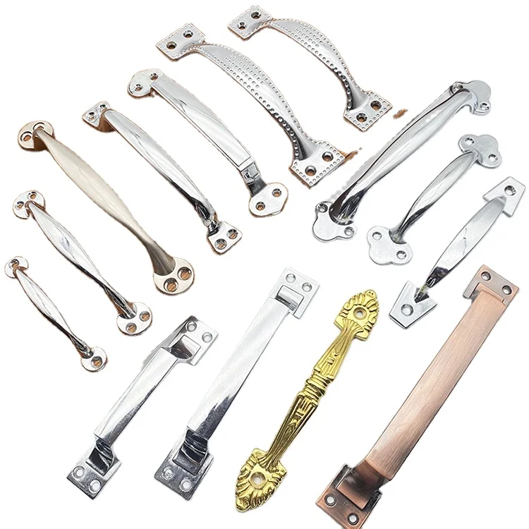 Hot modern simple zinc alloy installation of self-tapping screws without holes chrome wardrobe handles door handle pull