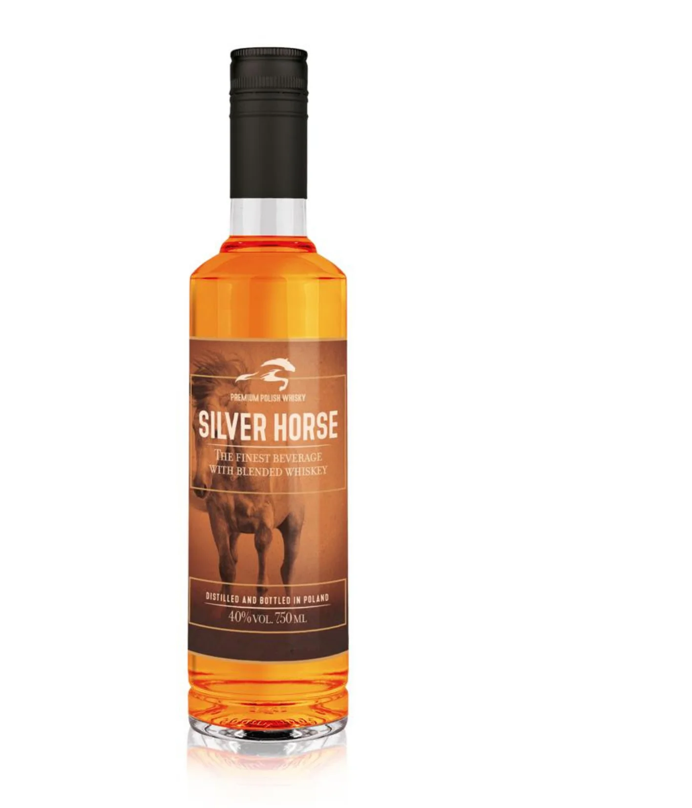 Wholesale Silver Horse Whiskey 700ml custom logo bottle  alcoholic beverage whiskey gift set box