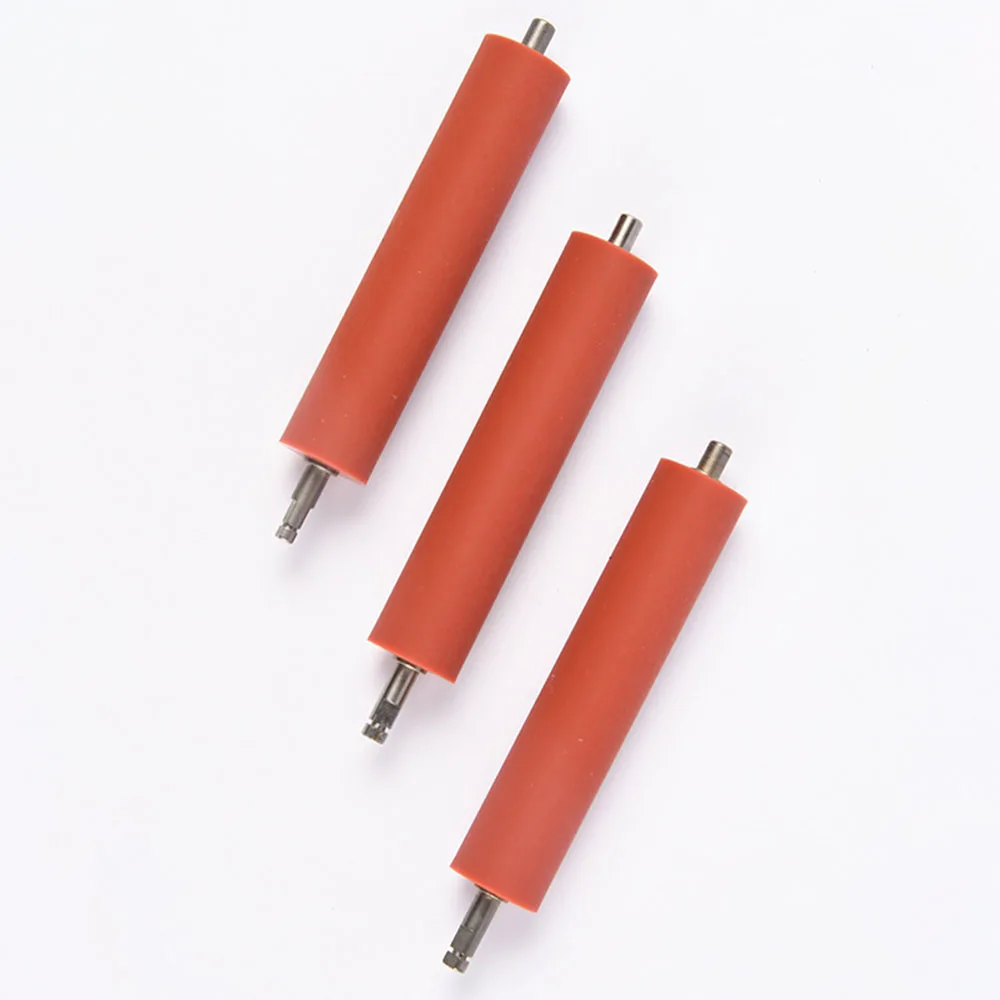 OEM High Precision Printer Stainless SUS 303 Platen Shaft Silicone Rubber Roller Supplier For Printing Machine