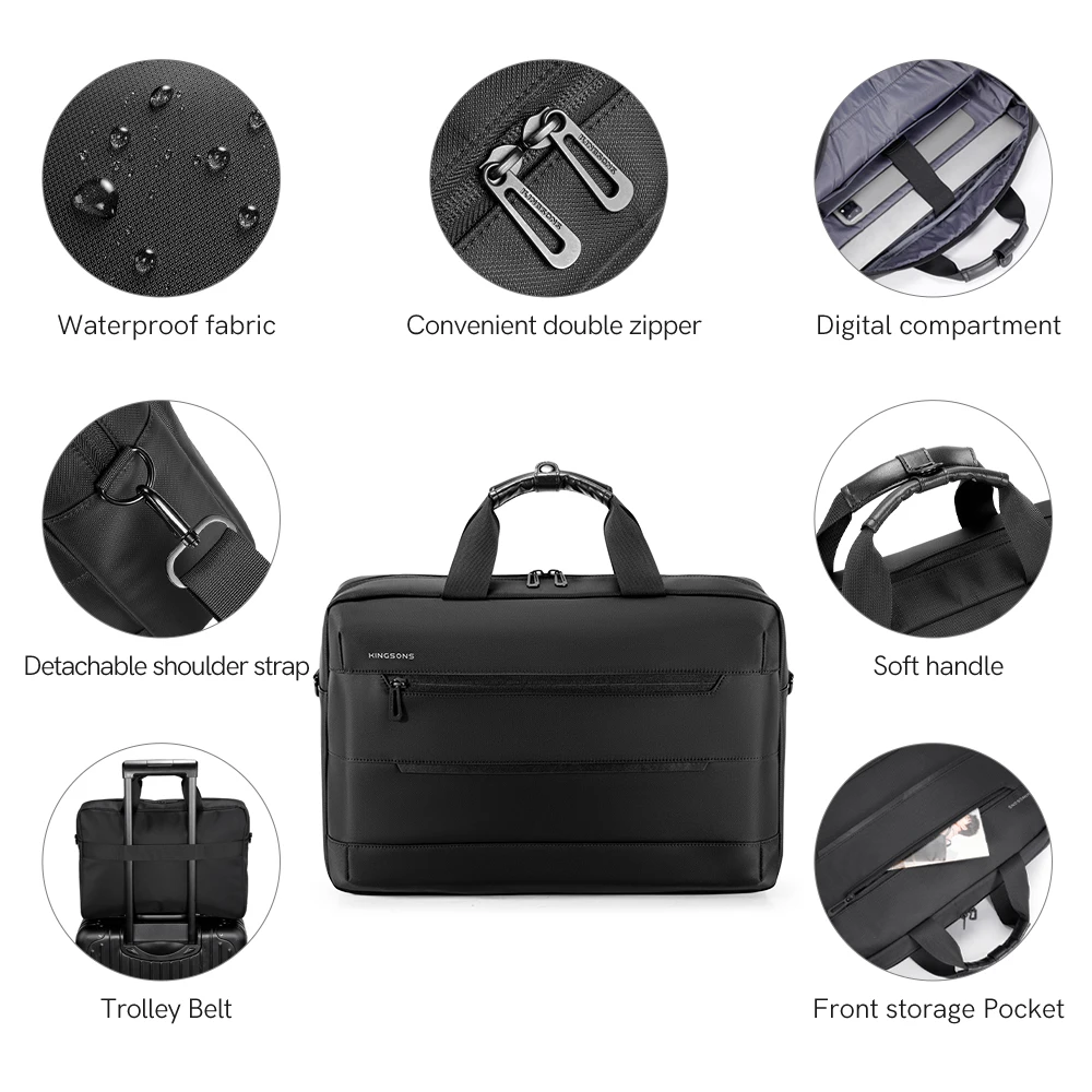 Waterproof poly 15.6 inch business laptop bag travel bag back man with trolley belt OEM manufacture handbags