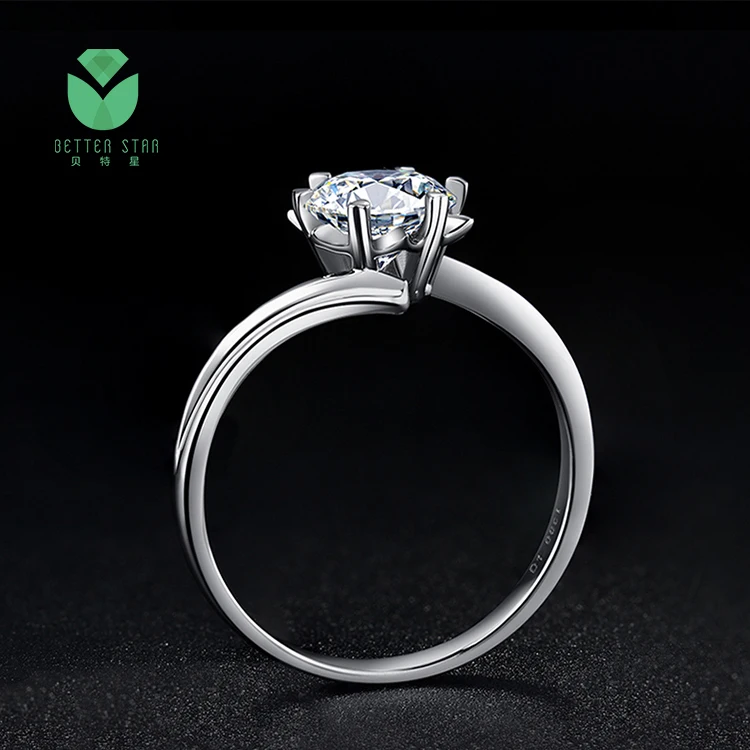 IGI certified 18k white gold/au750/pt950 women china customized lab grown diamond wedding ring jewelry