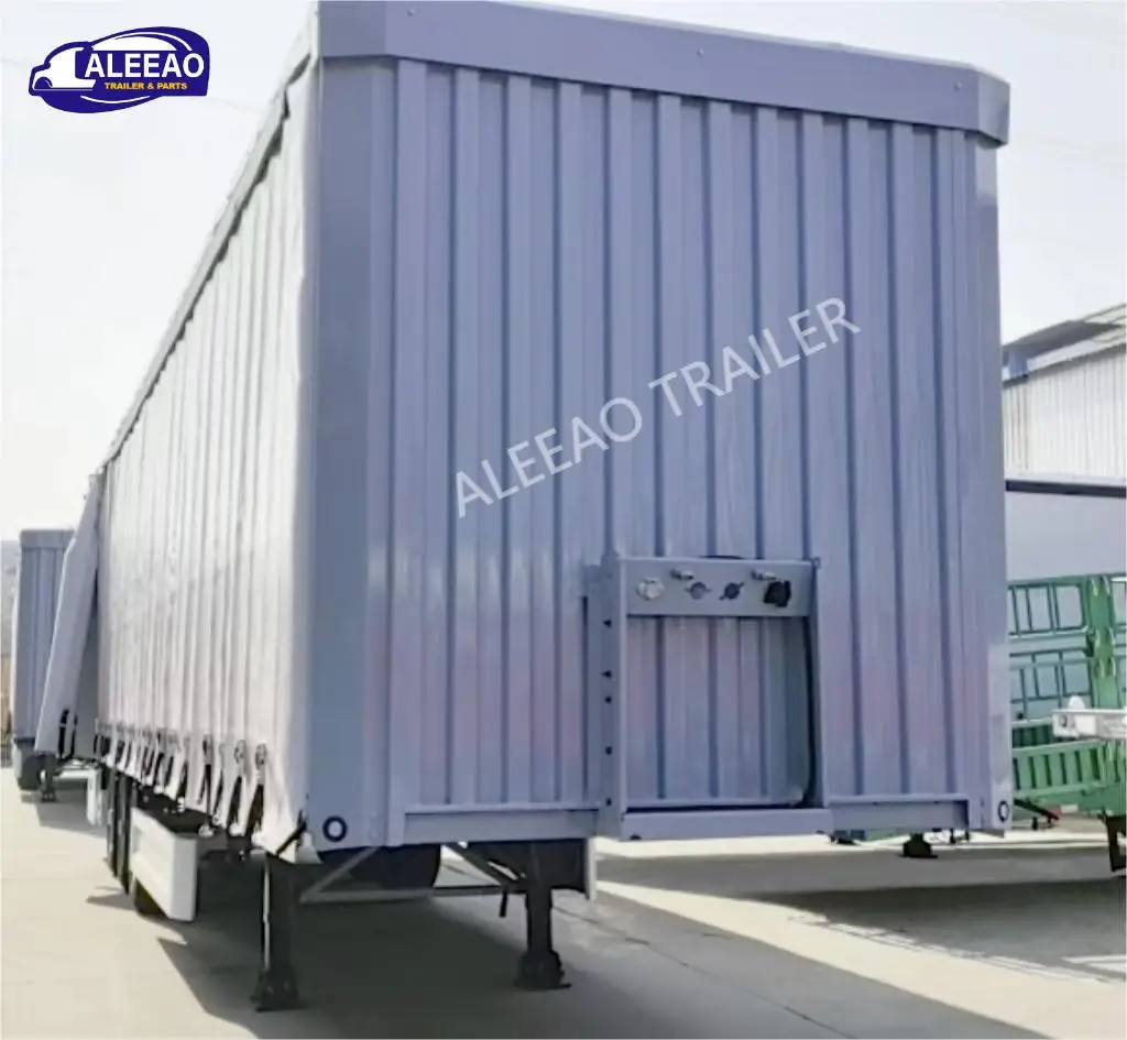 bulk cargo carrier van type semi trailer 40ft 45ft curtain side truck trailers for Russia market