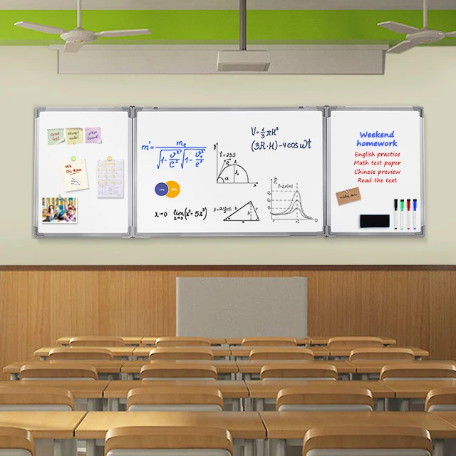 Wall Mounted Dry Erase Board Folding Chalkboard For Office School