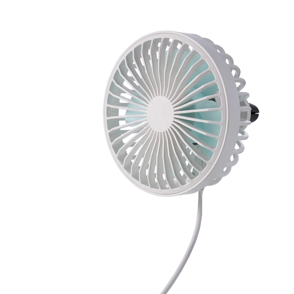 4 Inch USB Charging Car Vehicle Cooling Air Fan Oscillating DC Powered Portable Mini Electric Fan With LED Night Light