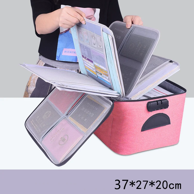 large capacity Multi-fuctional oxford file storage bags box file bill folder passport document organizer bag