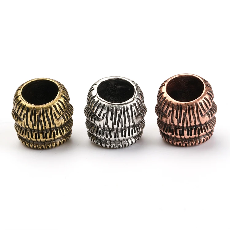 Brass Skull Paracord Beads Antique StyleParacord Accessories EDC Survival Bracelet Making