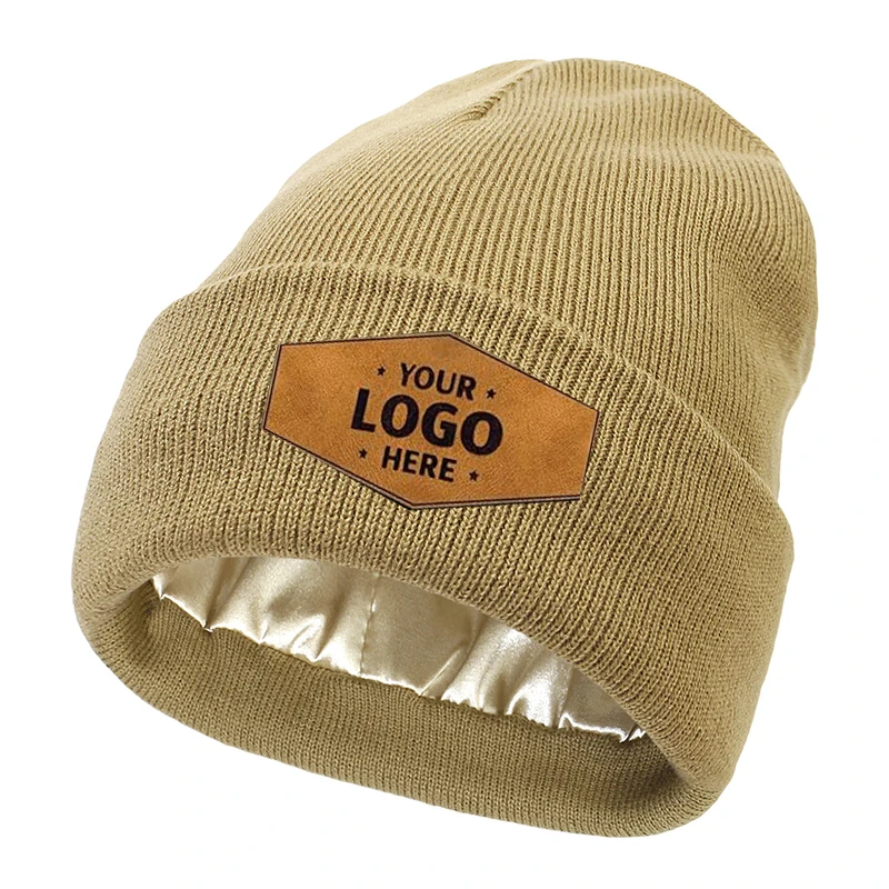 Зимняя трикотажная шапка унисекс с акриловыми манжетой