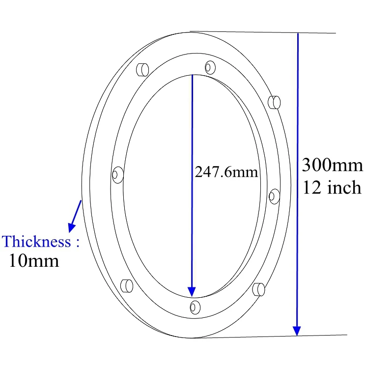 Hot Sale Low Noise 12 Inch 300mm Bearing Mechanism 360 Degree Aluminum Swivel Plates Dining Table Lazy Susan