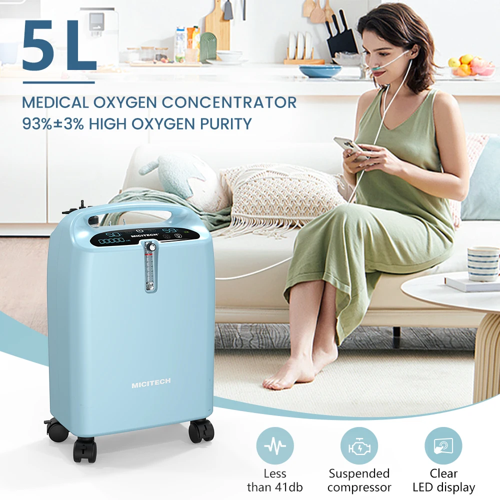 MICiTECH Medical Equipment Hospital Homecare Use Oxygen Generator Home Oxygen Concentrator Continuous Oxygen Supply for 24 Hours