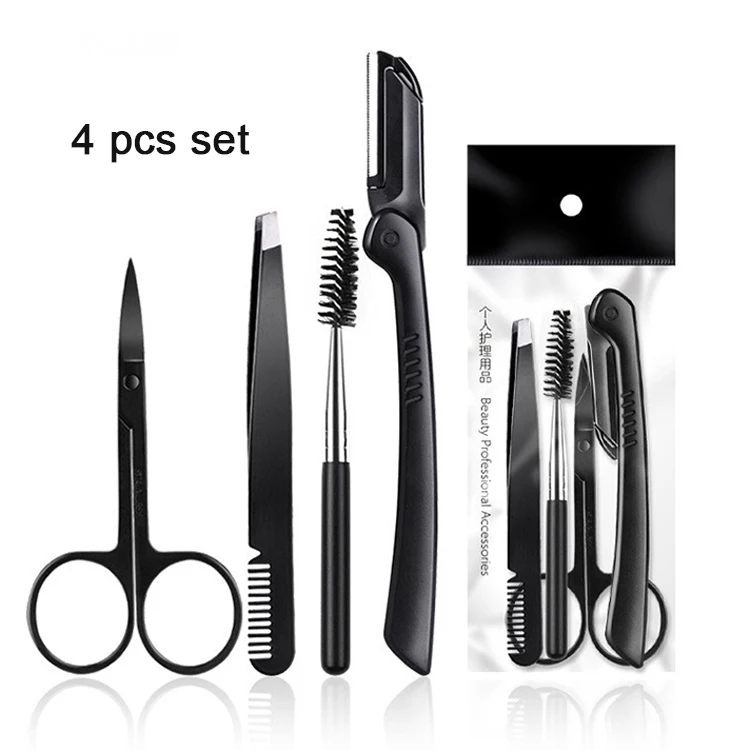 OEM eyebrow make up set eyebrow scissors/knives/comb/tweezers beauty cosmetics makeup sets