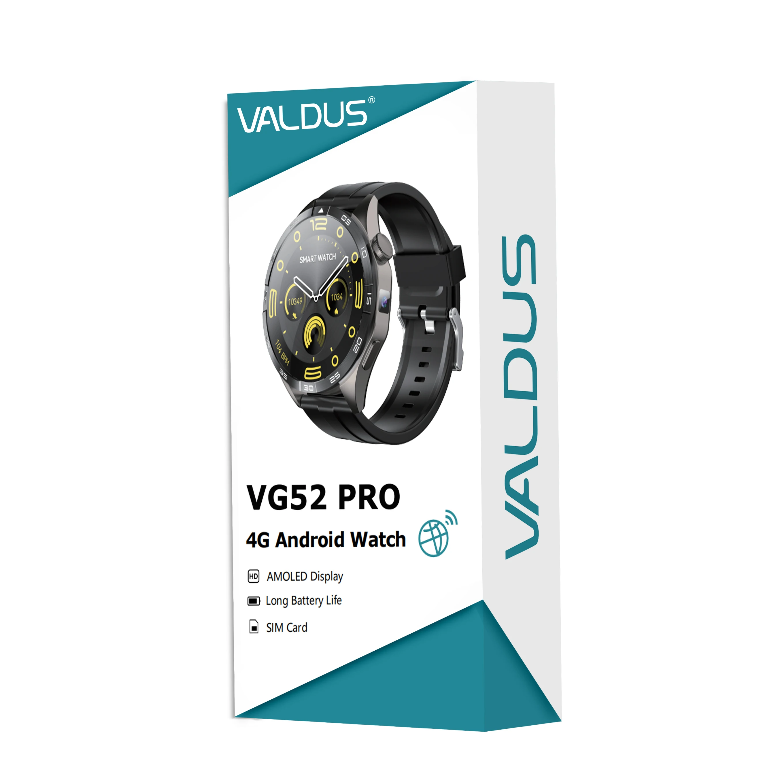 VALDUS GPS AMOLED 750mAh Supports Alipay Recording Function Smartwatch 4G Android Phone 200W Camera VG52 PRO Smart Watch