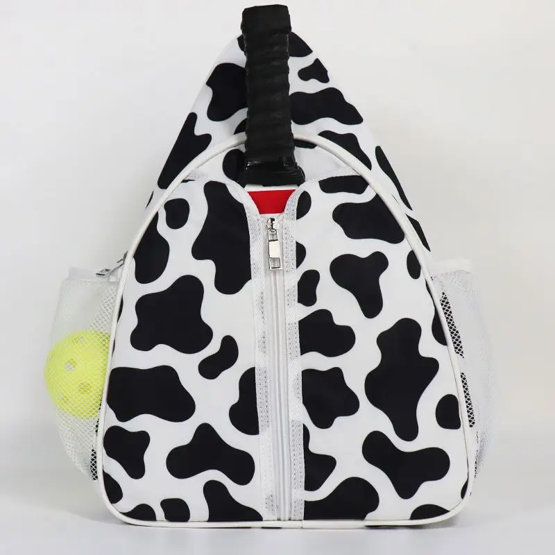 VULCAN pickleball backpack Factory 2023 Fully Padded Pickle ball Rackets Sling Bag Milk Cow Pattern Cross Body Sporty Bag