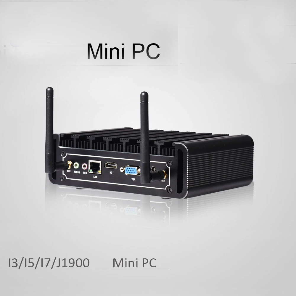 Небольшой мини-ПК процессор четырехъядерным процессором In-tel Core i7 4500U i5 5200U i3 5005U DDR3L мини настольных компьютеров Win10 безвентиляторный