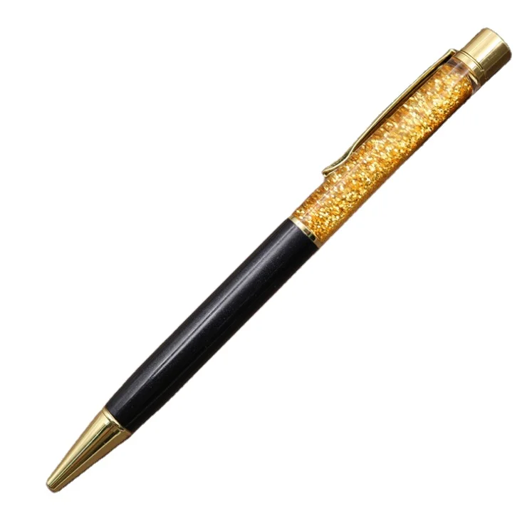 Metal material 1.0mm blue black refill writing smoothly fashion promotion gift glitter powder quicksand pen