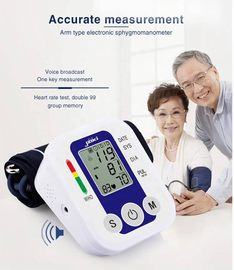 
Medical Product Portable Digital Fully Automatic Upper Arm Blood Pressure Monitor Sphygmomanometer 