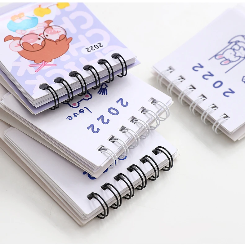 Mini Spiral desk calendar paper customized recorder desktop table calendars printing