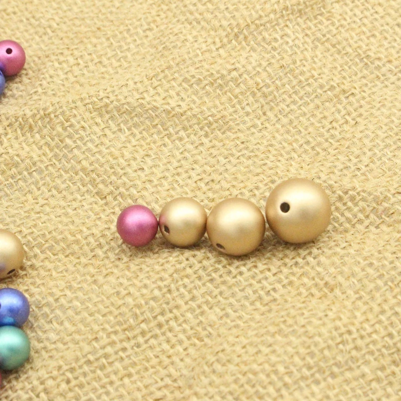 500g/bag Matte colorful Chunky Gumball Beads for jewelry making round loose beads in bulk ABS pearl beads wholesale