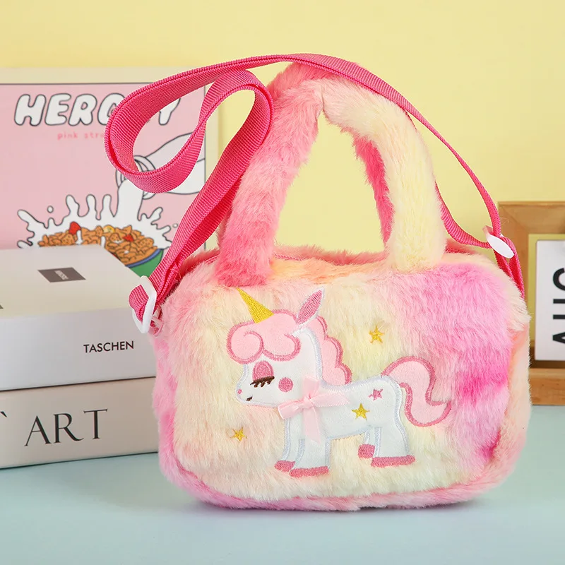 2024 wholesale cute shopping handbag bags student girl cartoon kawaii crossbody bag plush horse shoulder bag