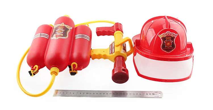 Kids Firefighter Fireman Cosplay Costume Waterproof Jacket Uniforms Clothes Role Play Toy Funny Halloween Party Game Gift