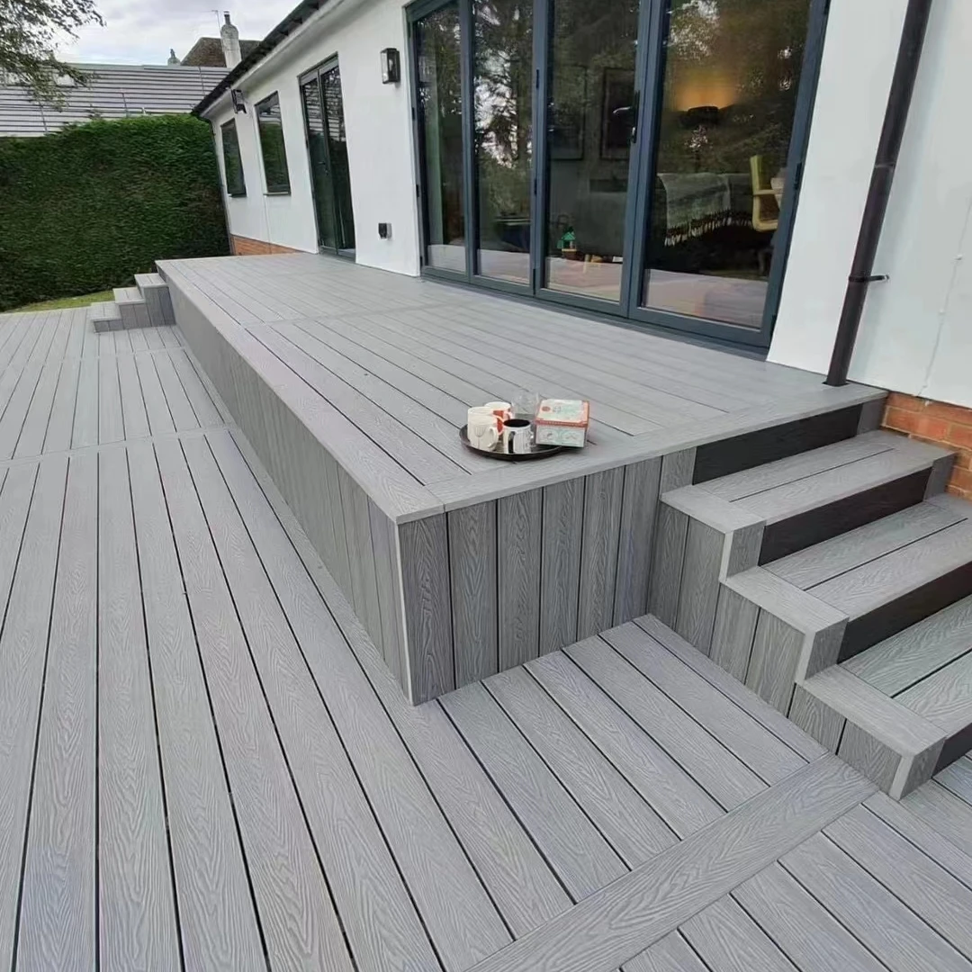 New Design Wood Plastic Composite co-extrusion Decking WPC Flooring Outdoor for Garden Swimming Pool WPC Decking Boards