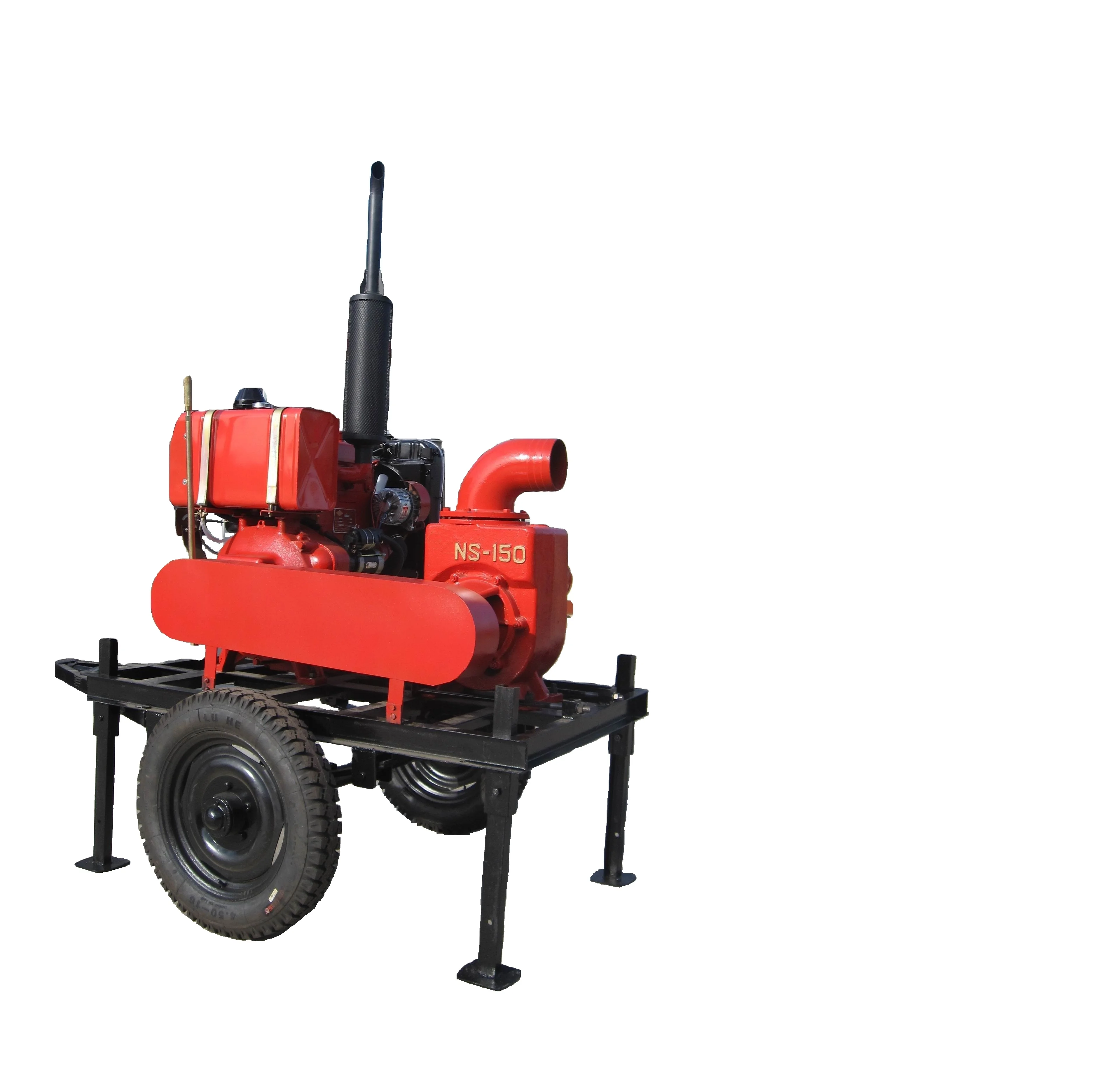 Movable 12hp diesel engine water pump set with tralier