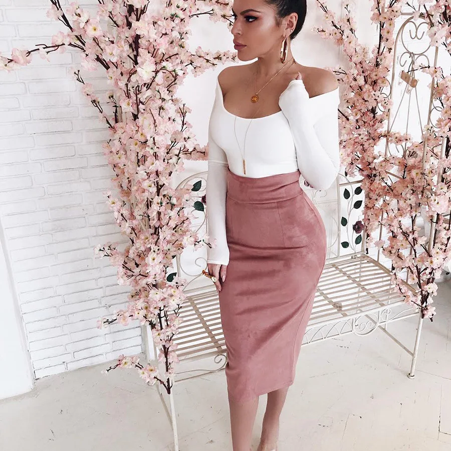 RS254 High Waist Long Pencil Plain Bodycon Tutu Skirt For Women Adult 2020 women new clothing long skirt pattern
