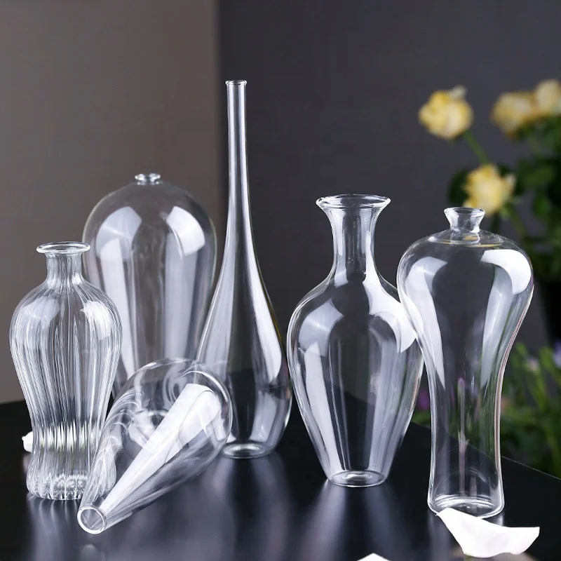 Bud Glass vase nordic for flowers wedding small Flower clear Vases  For modern home  Decoration  cylinder Glass