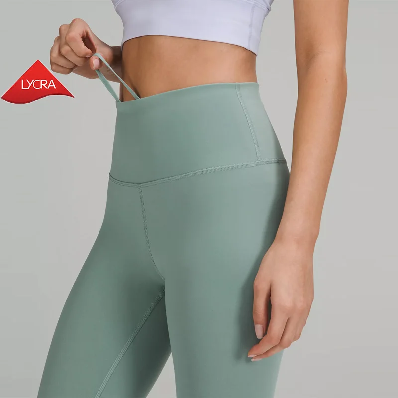 High Quality Drawstring Leggings 76 Nylon 24 lycra Gym Wear Sport Leggings Fitness Lycra Tights for Women