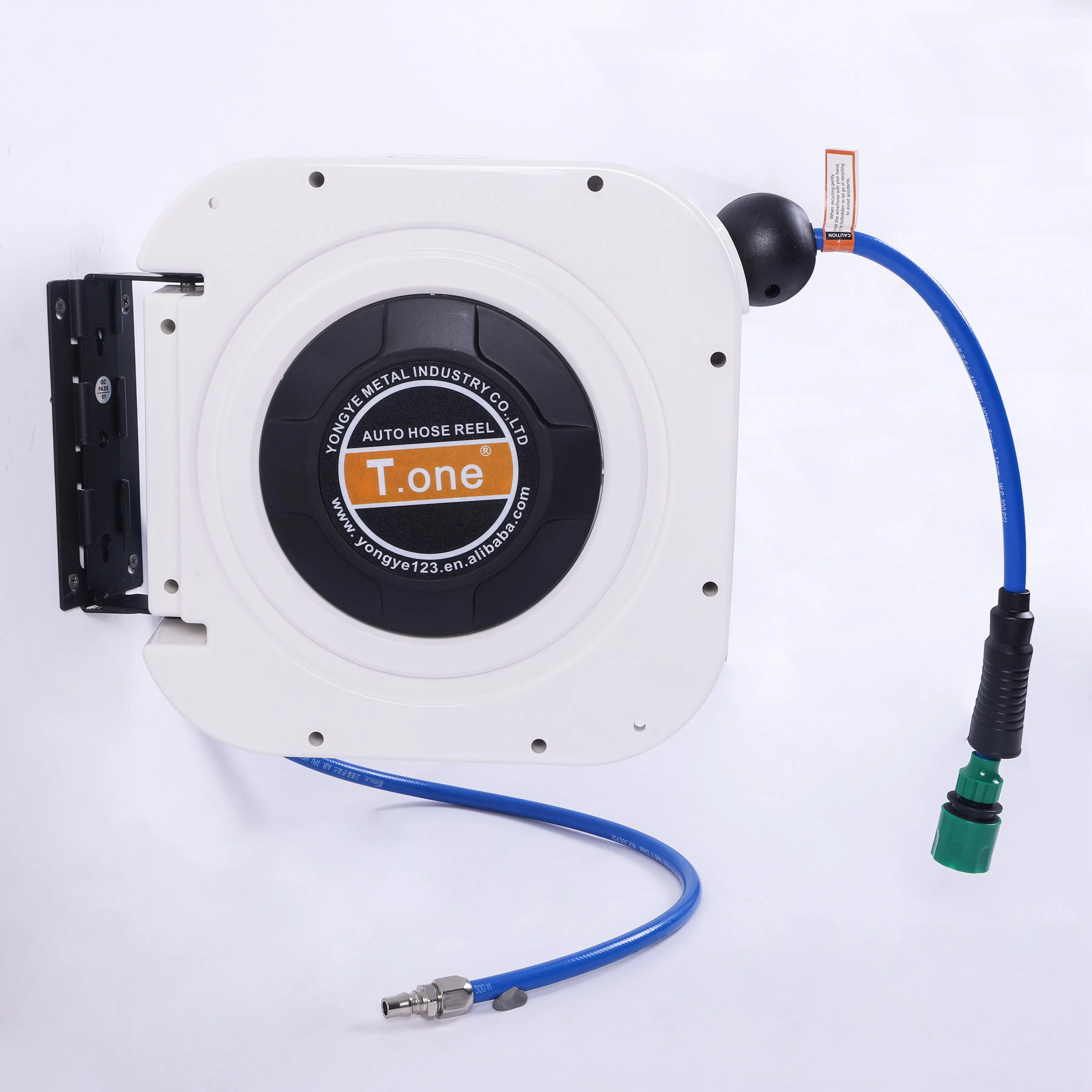 Stainless Steel Airline Twin Welding Retractable Garden Wall Mount Swivels Air Water Hose Reel