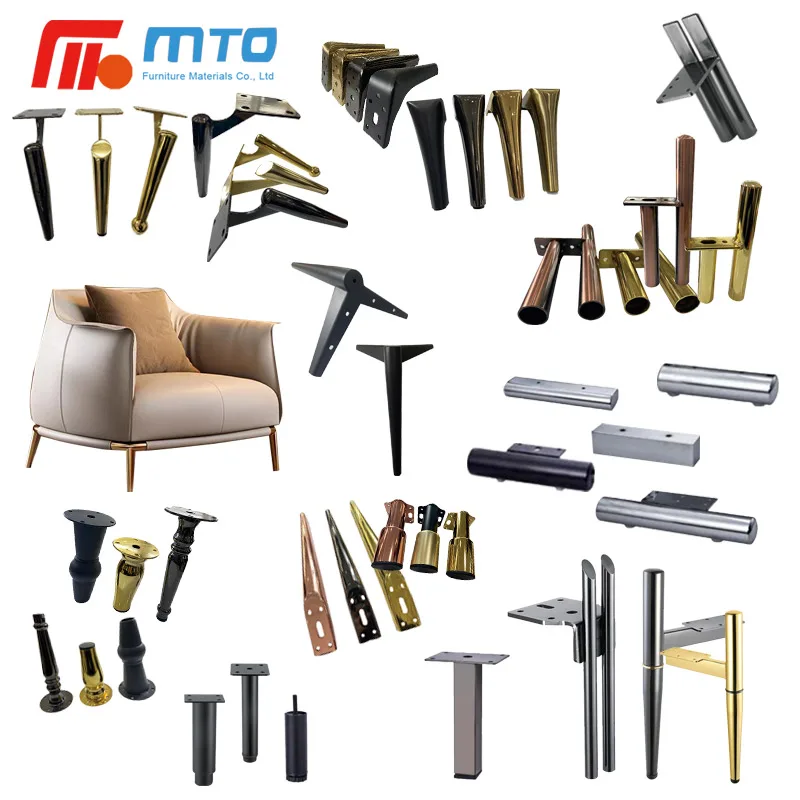 Modern Popular Stainless Aluminum Alloy Black Gold Chrome Openwork Polished Iron Cabinets Coffee Table Furniture Metal Sofa Leg