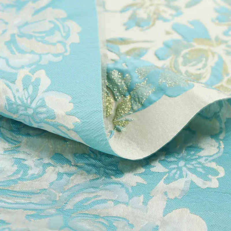 Popular metallic positioning florals  pattern variety in colors custom luxury jacquard brocade fabric for women evening  dress