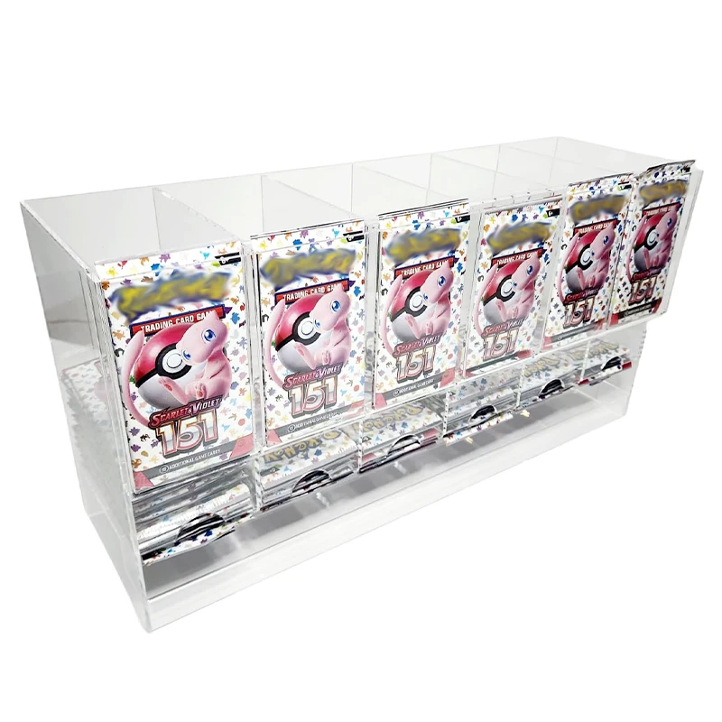 Customized Wholesale One Piece Acrylic Booster Box Game Cards Retail Display