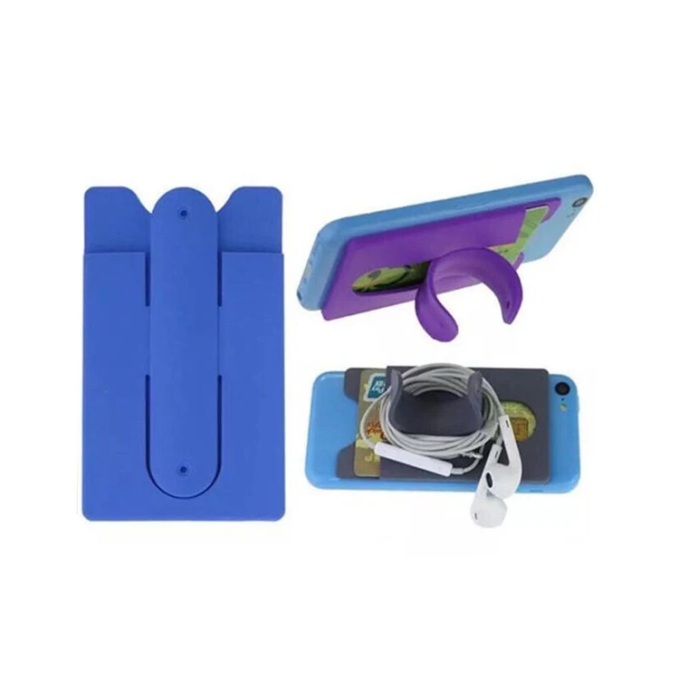 Hot 3M silicone wallet,3m adhesive silicone smart phone pocket, 3m sticker silicone wholesale phone wallet stand