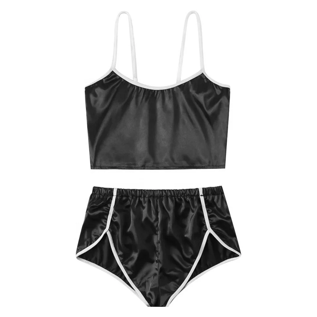 Woman Lingerie Erotic Evening Nightdress Sexy Home Split Shiny Cloth Pajamas Set Sexy Mature Sexy Lingerie