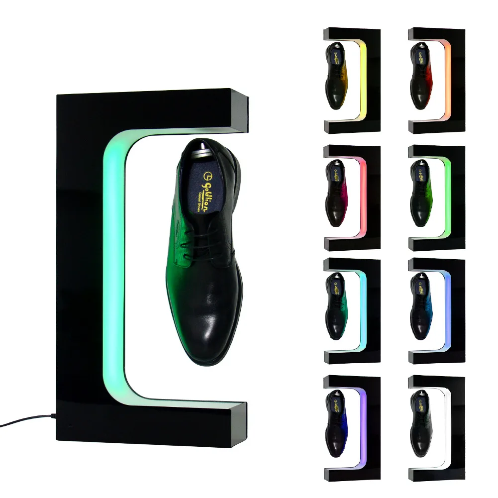Shoe Rack Storage 360 Rotation Magnetic Floating Shoe Rotating Display Stand Magnetic Levitation Acrylic Shoes Display Racks