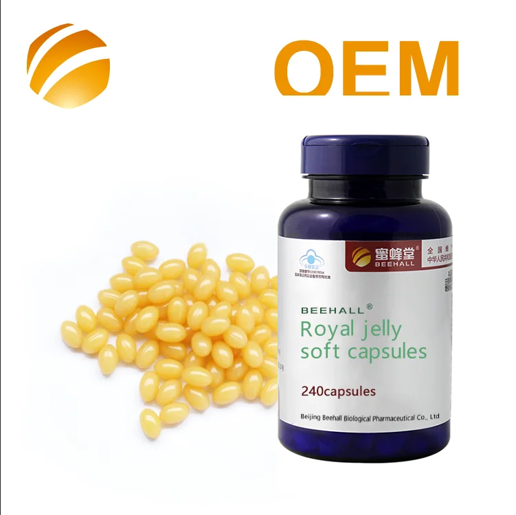 BEEHALL Custom Honey Royal Jelly Bee Softgels 1000mg Royal Jelly Capsules With Lower Price