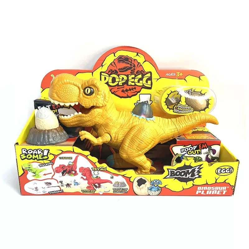 Электронный ходячий динозавр T-Rex Huiye с несущими яйцами Реалистичная игрушка тираннозавр для мальчиков и детей старше